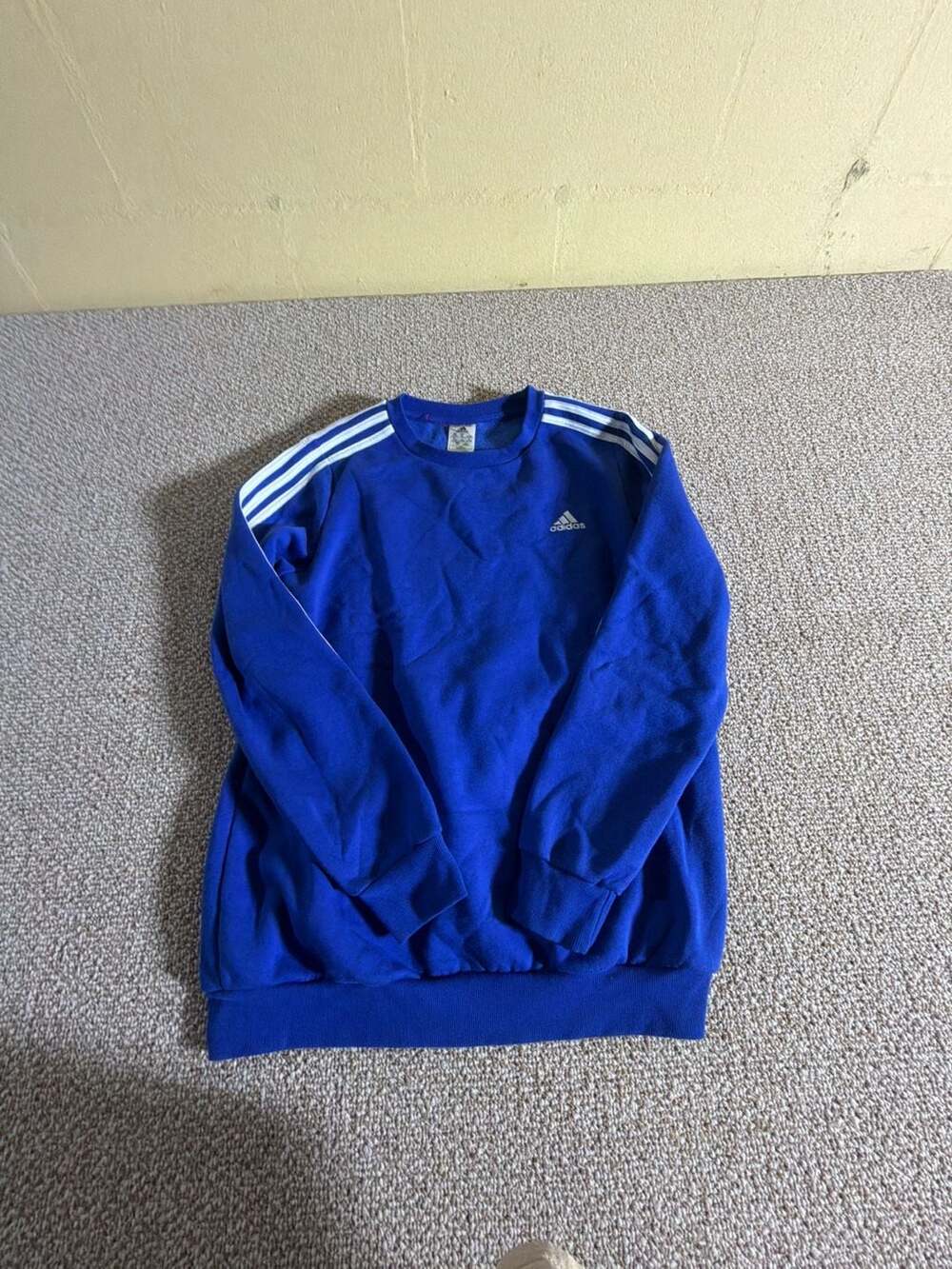 Adidas Essentials 3-Stripe Sweatshirt Size 1X Blue White